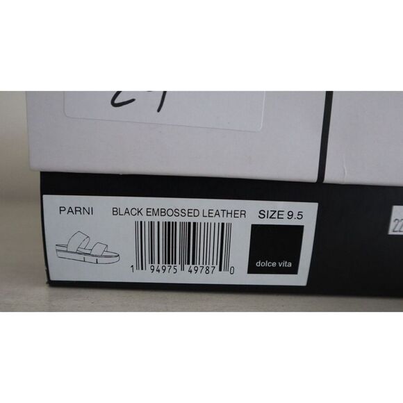 Dolce Vita Women's Sz 9.5 Black Embossed Leather Parni Double Strap Sandals - Picture 13 of 15